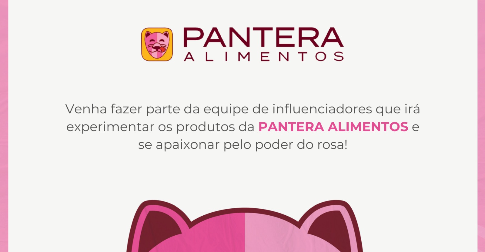 Campanha PANTERA ALIMENTOS - banner com a pantera cor de rosa