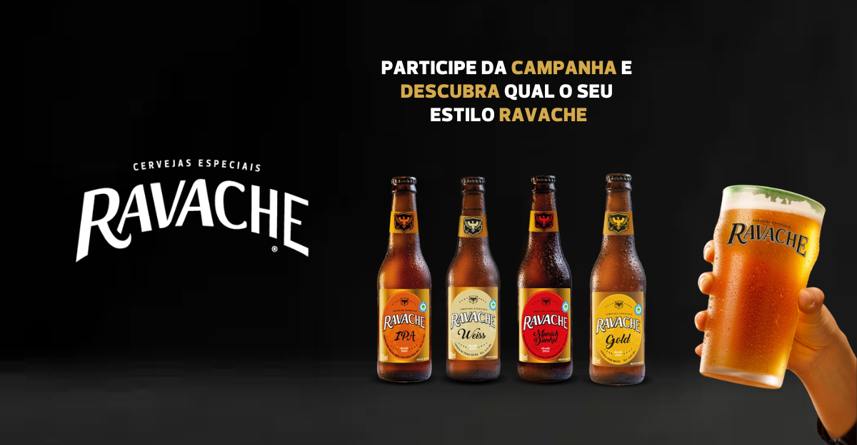 Campanha com influenciadores para divulgar a cerveja Ravache